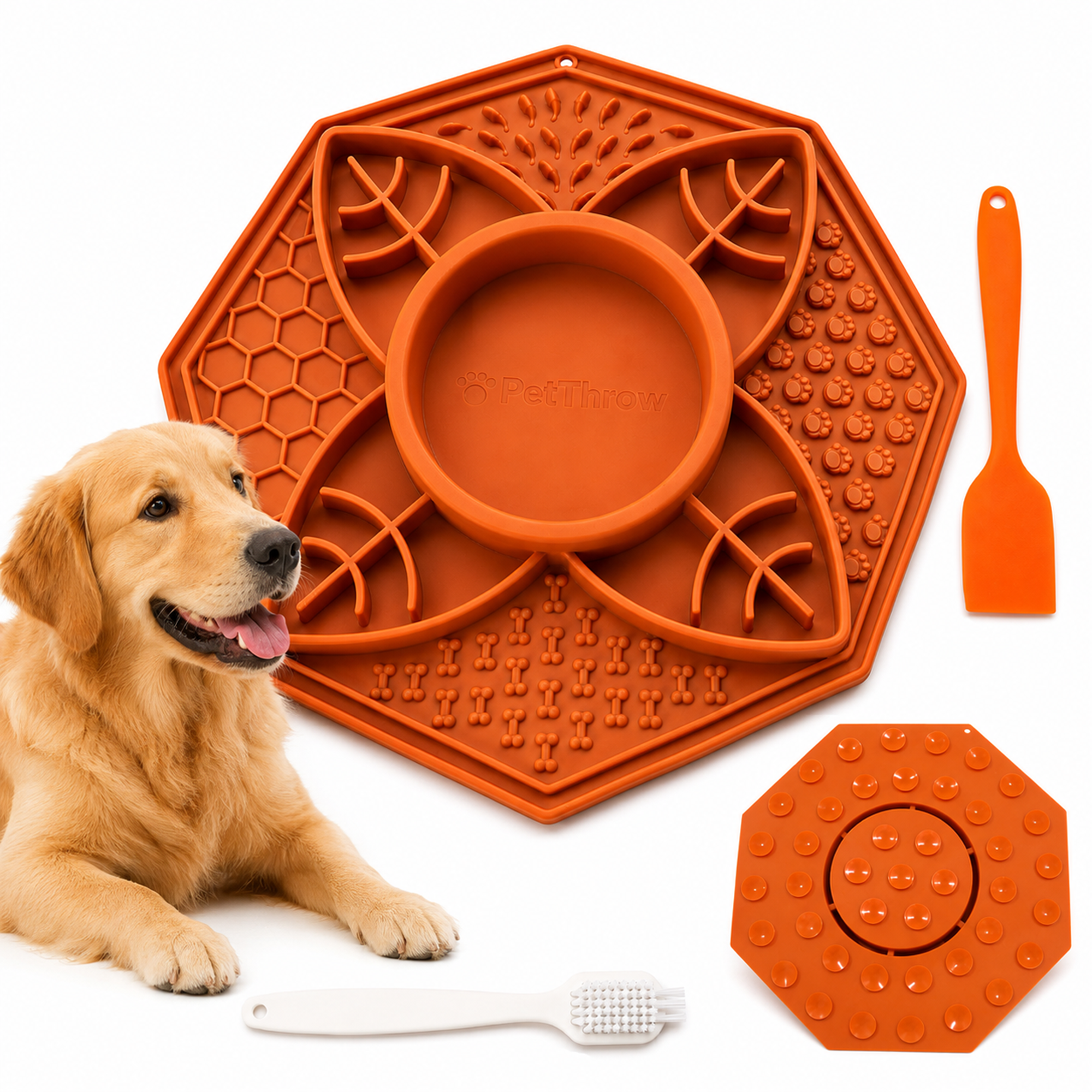 PetThrow Octagon Lick Mat Bundle for Dogs – Calm, Slow Feed & Enrich